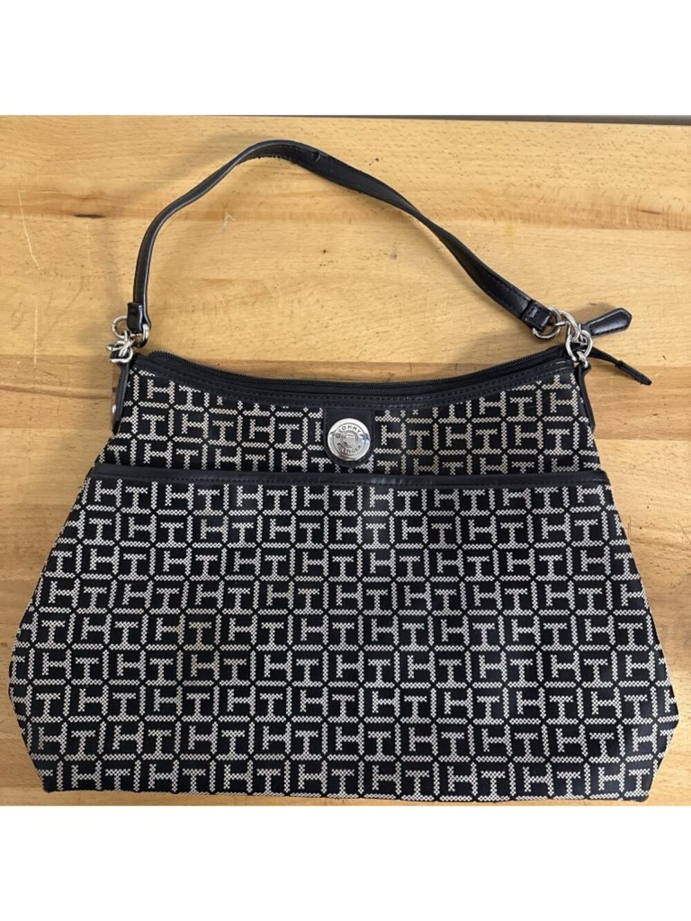 Tommy Hilfiger Large Monogram Shoulder Tote Bag